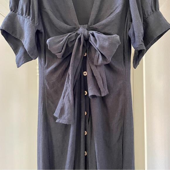 Free People Tie-Neck/Button Front Linen Dress NWOT! - Picture 8 of 9